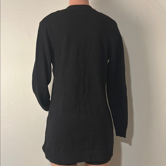 KAREN SCOTT Black Three Buttons Cardigan Sweater Women’s Pockets Size Small S - Picture 4 of 9